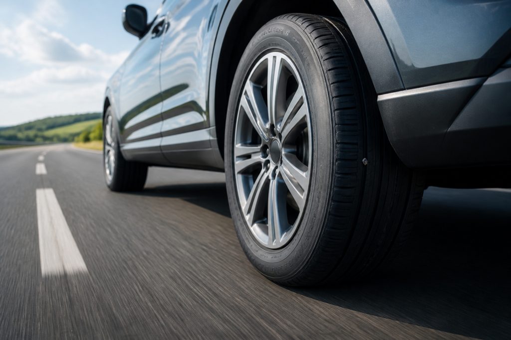 Pneu runflat resilient sur la route
