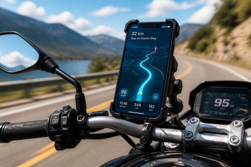 Guidon de moto avec gps