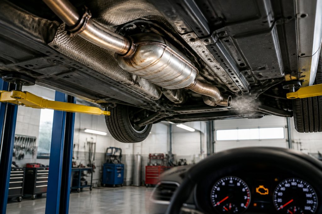 Catalyseur de voiture et voyant moteur allume